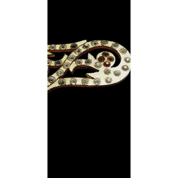 Vintage Celluloid Glittered Rhinestone Brooch (A954) - Picture 3 of 5